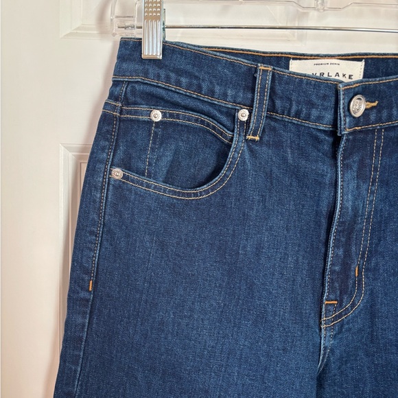 SLVRLAKE Grace wide leg Jeans in blue Western Hero Wash Raw Hem 28 - Picture 8 of 11